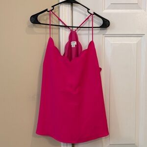 J. Crew Scalloped and Lined Hot Pink Camisole